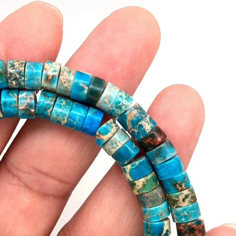 Бусины Из Натурального бирюзового камня 3 х6 мм 15 дюймов нить с каменными бусинами