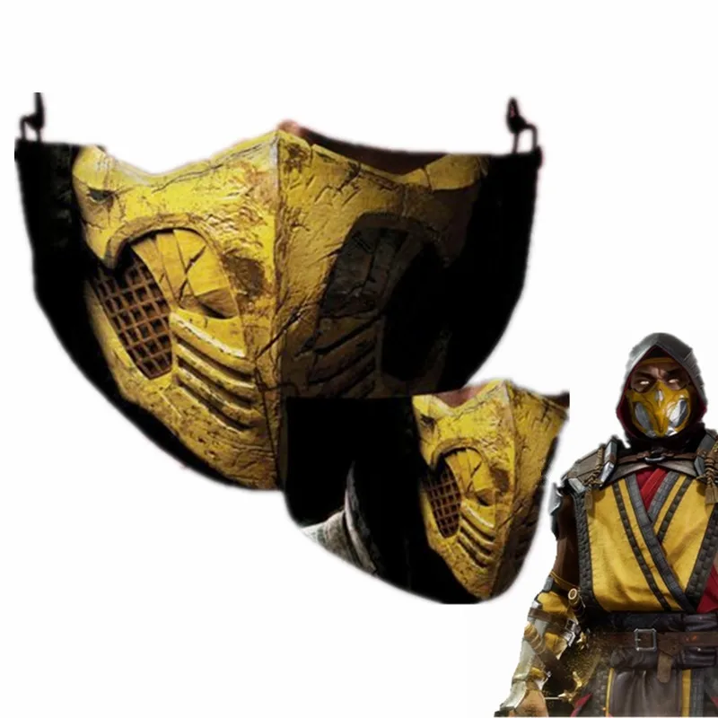 Маска для косплея Ниндзя из игры Mortal Kombat Full Scorpion Man маска взрослых вечеринки