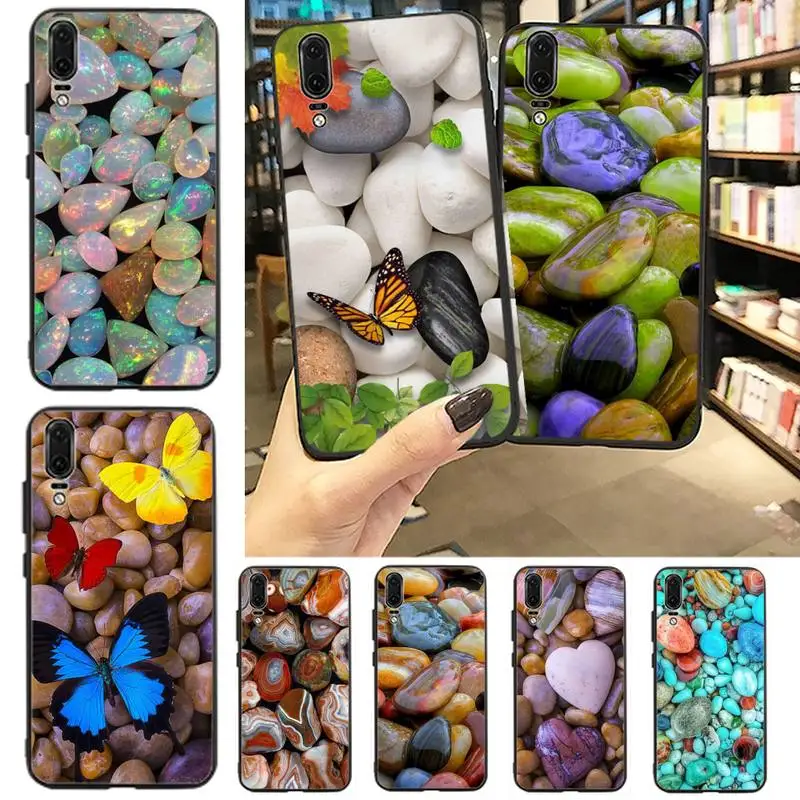

Pebbles color butterfly Phone Case For Huawei P20 P30 P40 lite Pro P Smart 2019 Mate 10 20 Lite Pro Nova 5t