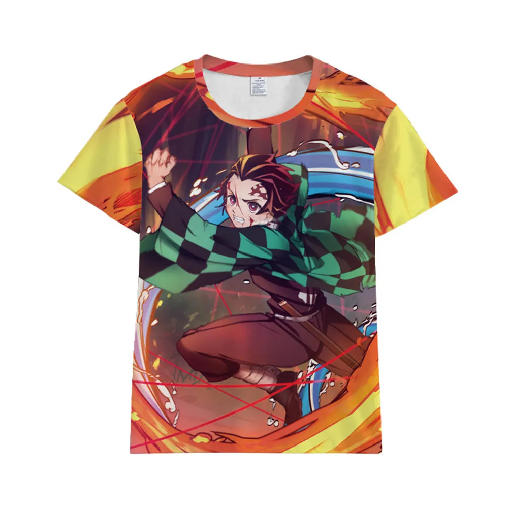 Косплей Аниме Demon Slayer Kimetsu no Yaiba Kamado Tanjirou Nezuko Agatsuma Zenitsu 3D Футболка с принтом Топ для