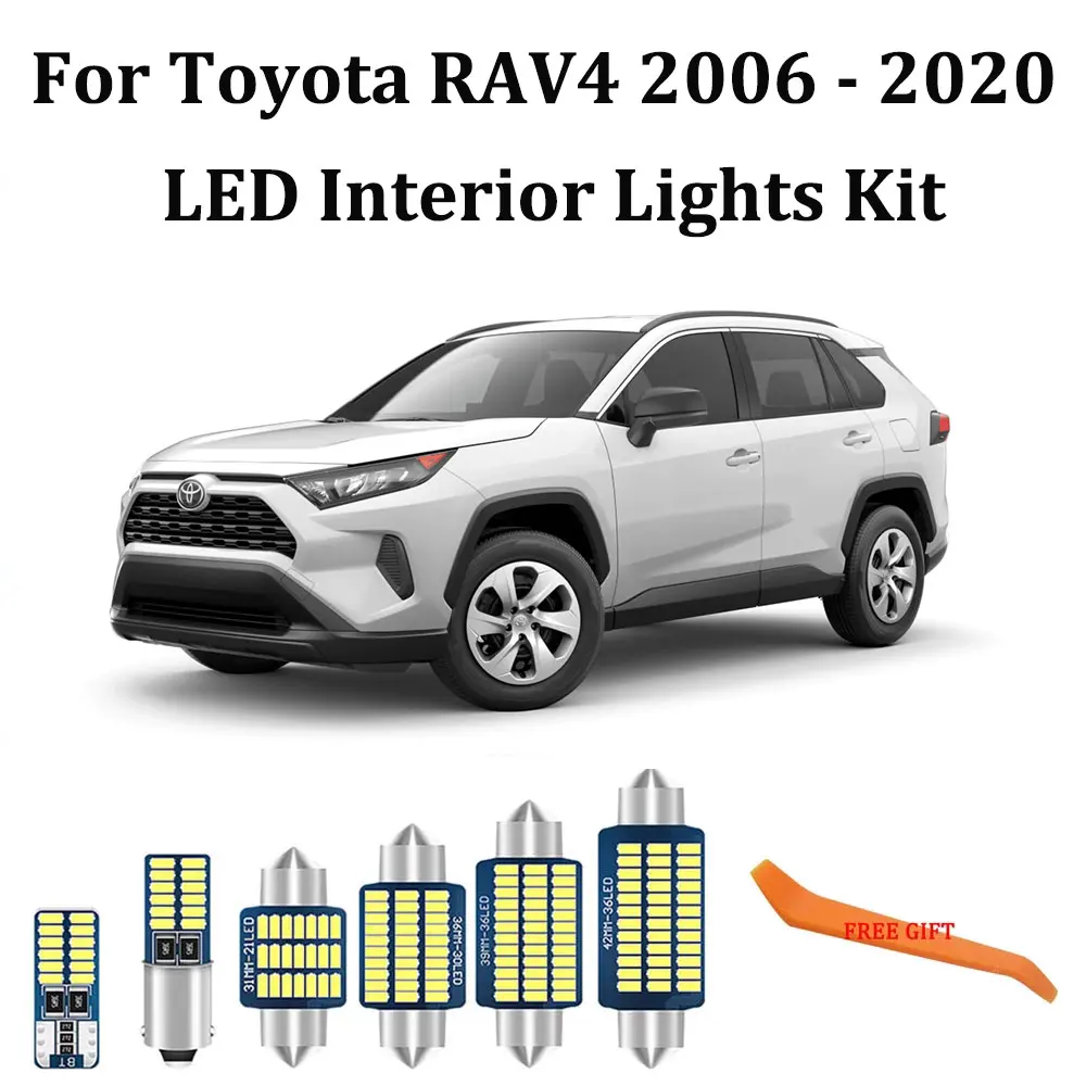 12 шт. без ошибок белый Canbus для Toyota RAV4 светодиодный светильник свет + комплект ламп