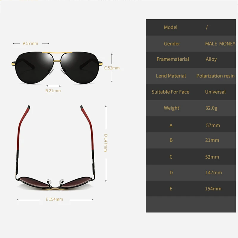 Мужские поляризационные солнцезащитные очки ретро алюминиевые люксовый бренд