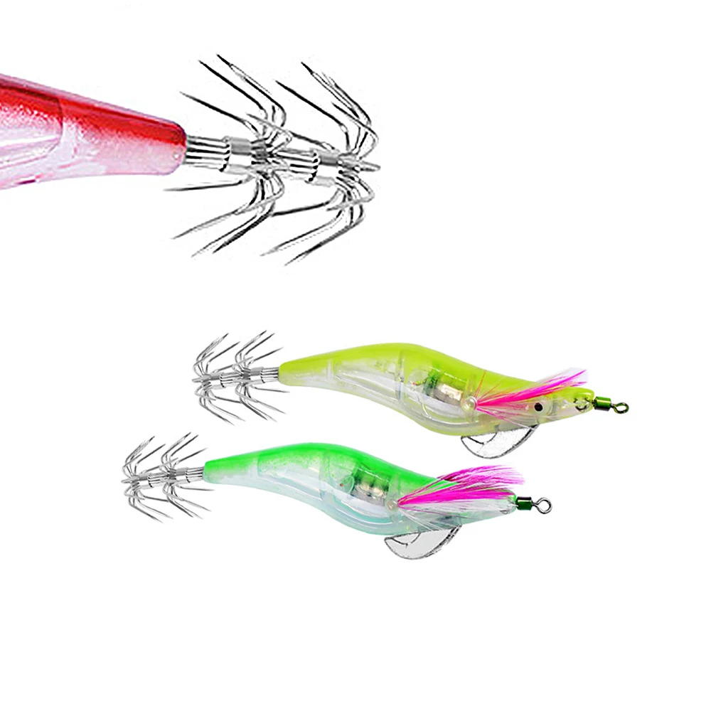 6 шт 10 см светодиодный электронный световой креветка-кальмар Ночная рыбалка на