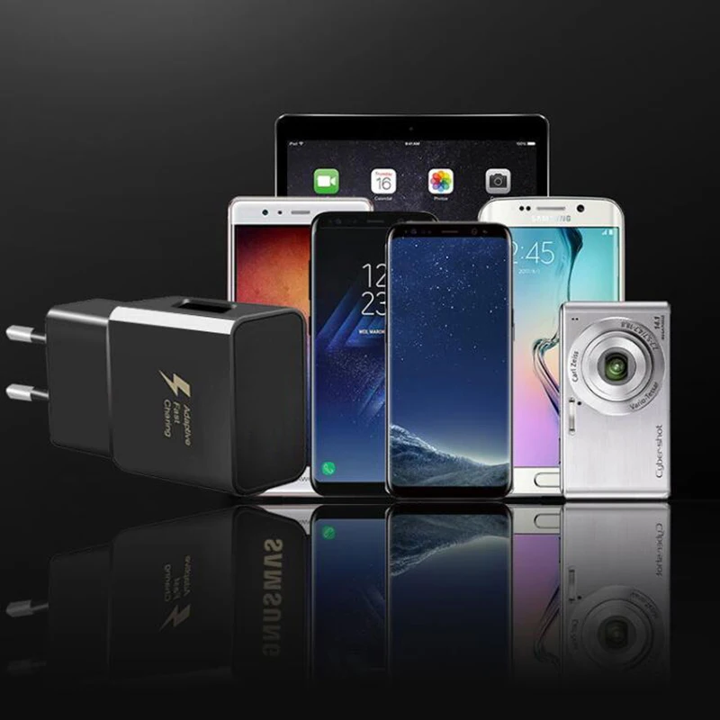 Для Samsung Galaxy S8 S9 Plus Адаптивное быстрое зарядное устройство EU 9V 1.67A USB оригинальный