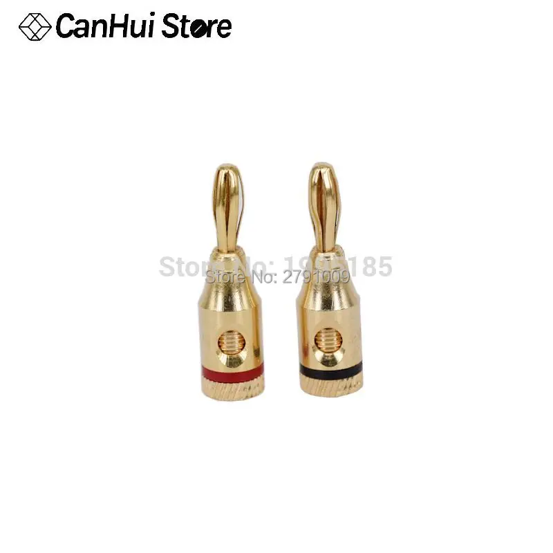 2шт Позолоченные банановые вилки музыкальный аудио динамик кабель провода