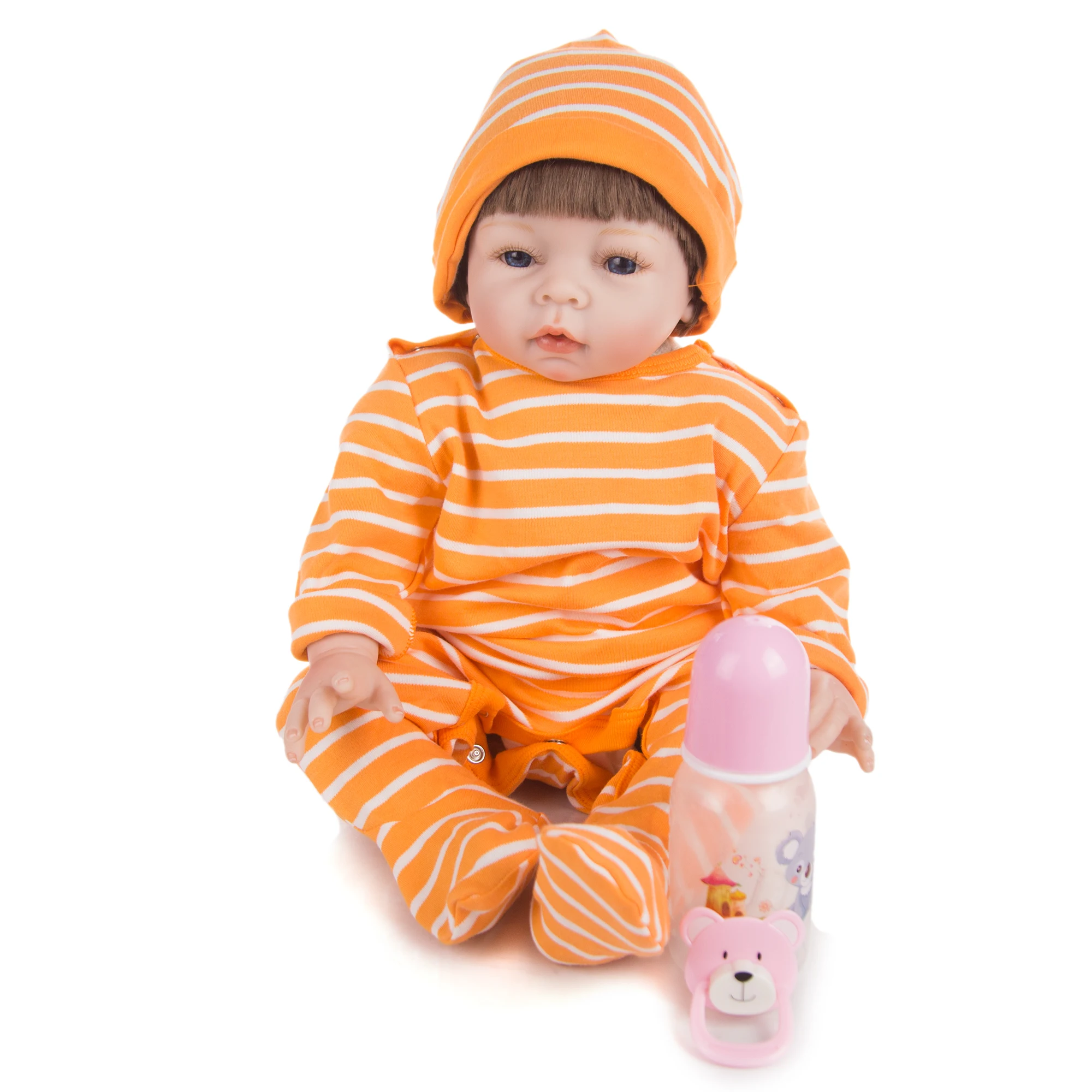 Большая скидка 22 дюйма кукла реборн Bebe девочка или мальчик ткань тело