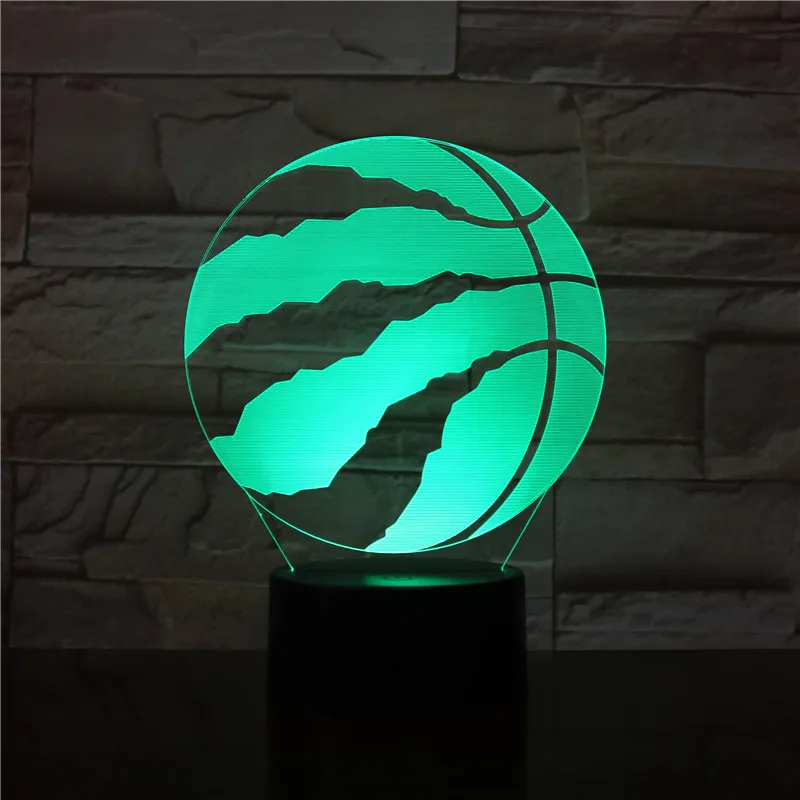 

lampara 3D Led Basketball Shape LED Art Sculpture Night Lights 7 Colors Illusion USB Desk Lamp as Home Decor 2855