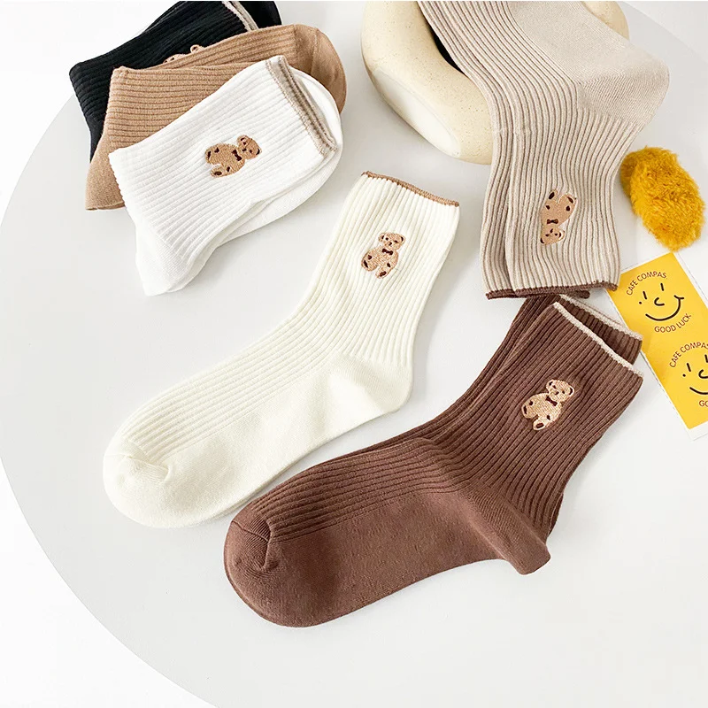 

6Pcs/Lot cheap cute Kawaii Little bear Socks women's japanese sweets Winter stockings for Girls Support wholesale free shipping