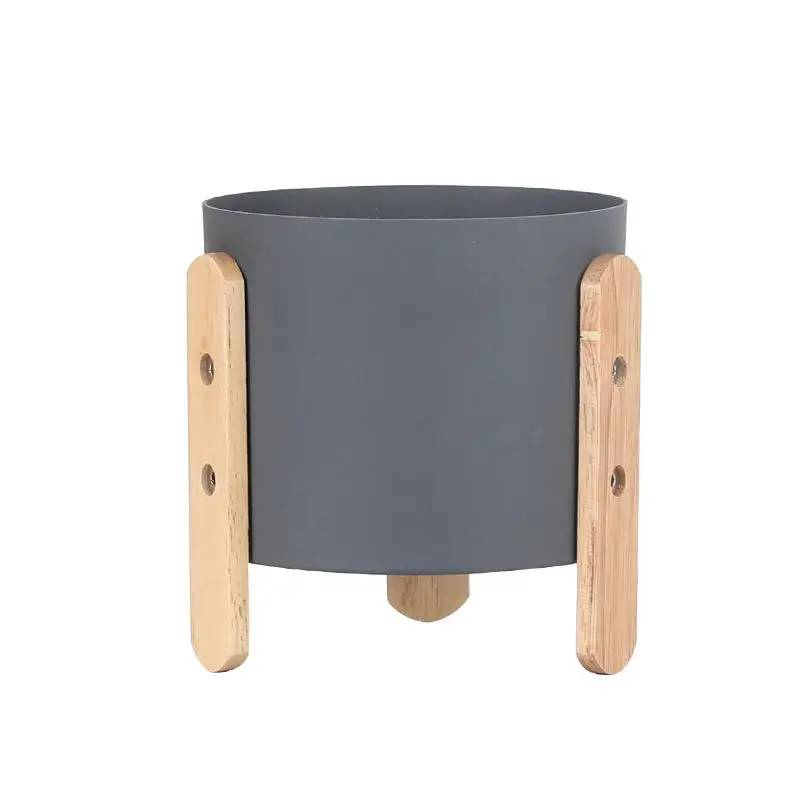 

Nordic Style Flower Pot With Wood Stand Succulent Plant Container Storage Pot Planter Pots For Flowers Bonsai Home Decoration