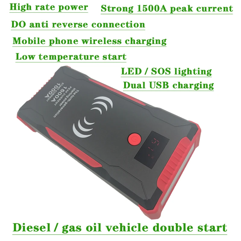 

Jump Starter Starting Device 1000/1500A 12V Car Booster Power Bank Battery Auto Portable Emergency Battery Starter