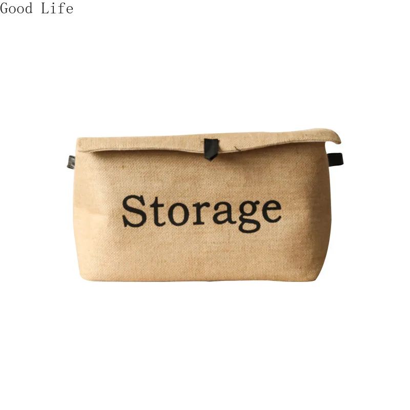 Льняной квадратный ящик для хранения одежды хлопковый льняной Ретро складной
