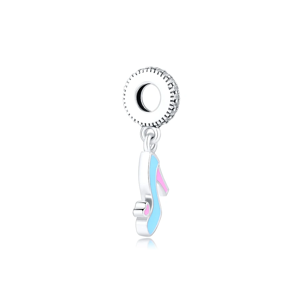 

Fandola CKK Princess Stiletto Dangle Charm 925 Sterling Silver Mixed Enamel Fits Original Bracelet Charms for DIY Jewelry Making