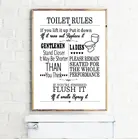 Настенная живопись на холсте Правила пользования туалетом, Современная забавная Настенная картина с правилами для ванной комнаты, настенное украшение для туалета