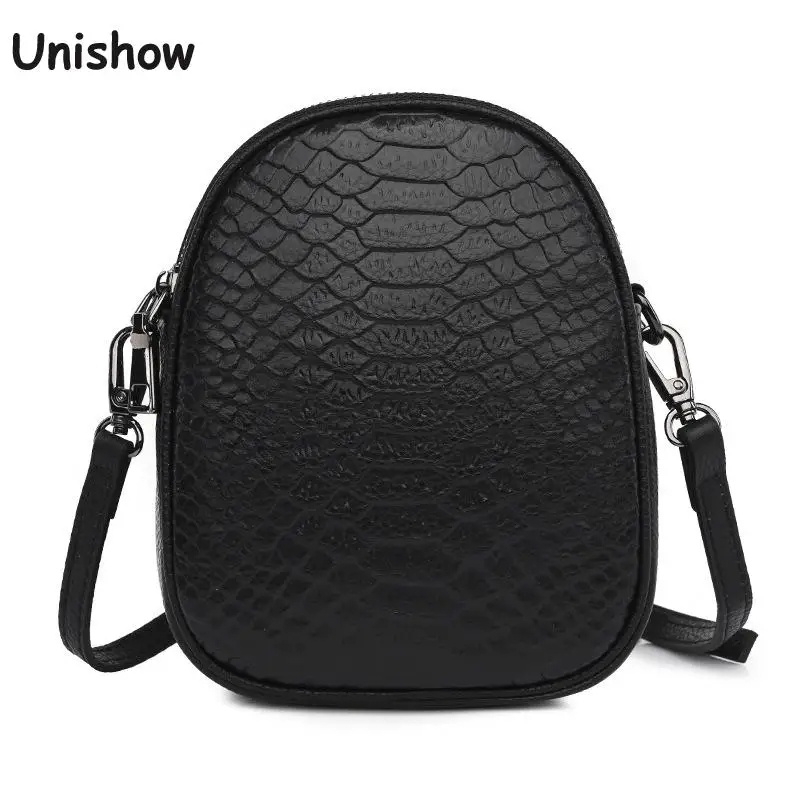 

Genuine Leather Cellphone Crossbody Bag Women Small Shoulder Bag Fashion Serpentine Lady Leather Messenger Bag Phone Purse Pouch