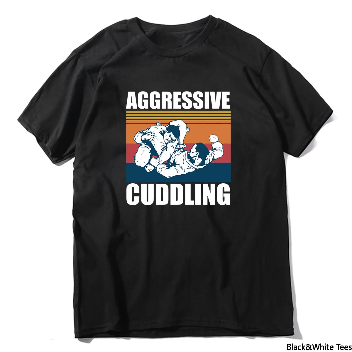 

Jiu Jitsu Aggressive Cuddling Vintage Bjj Mma Jujitsu Funny Men's Novelty T-Shirt Unisex Humor Women Soft Tee