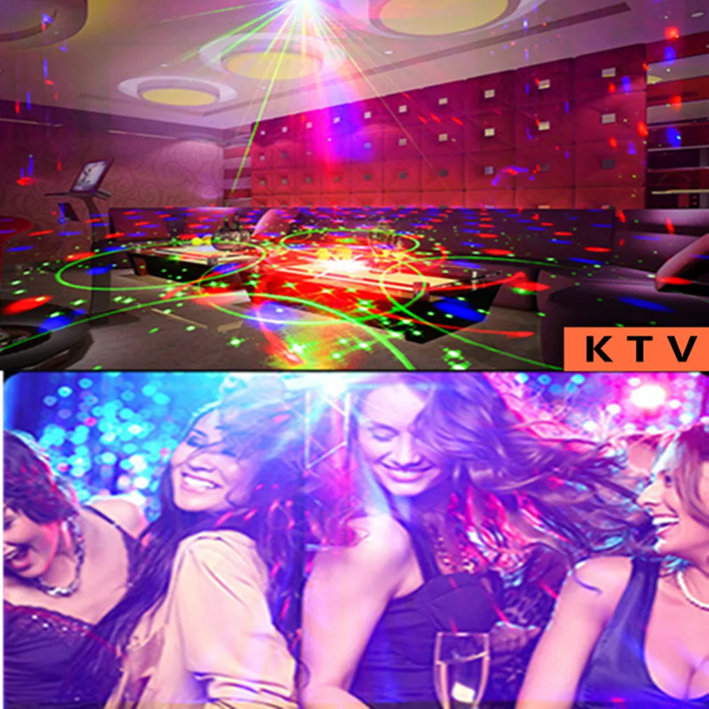 DJ Лазерный RGB сценический светильник-проектор светодиодный светильник с эффектом дискотеки Рождественский праздничный бар светильник ing вечерние лампы для помещений