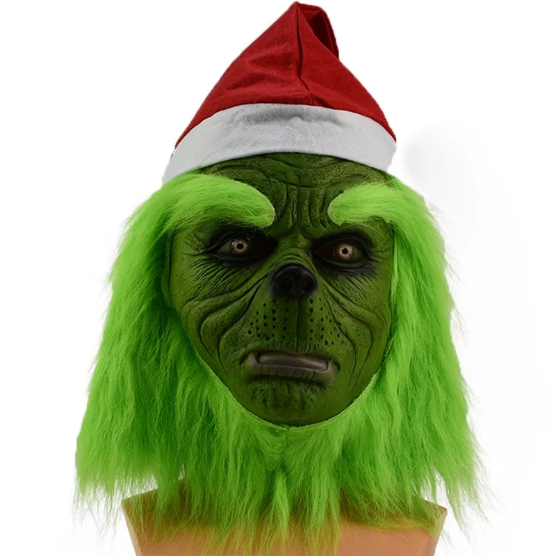 

Nightmare Before Christmas Christmas Geek Mask Halloween Jack Latex Headgear Green Hair Monster Christmas Geek Mask