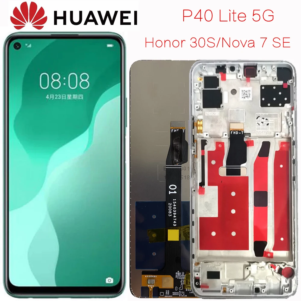 ЖК-дисплей для Huawei P40 Lite 5G CDY-NX9A N29A с рамой Honor 30С отсчетом CDY-AN90 экран Замена Nova 7 SE ЖК