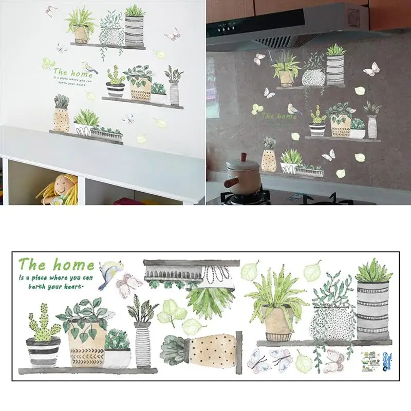 Садовые растения бонсай цветок наклейки на стену для домашнего декора гостиной