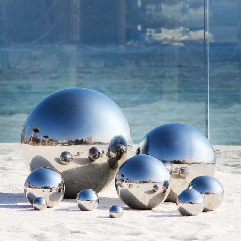 5 Pcs Stainless Steel Gazing Balls Mirror Polished Hollow Ball Reflective Garden Sphere Floating Pond Balls Globe