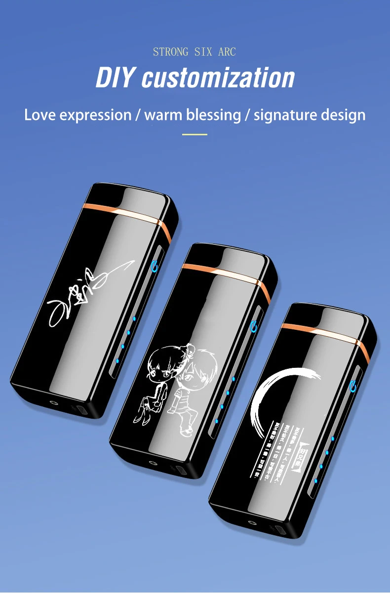Новинка 6 Arc USB электрическая зажигалка для сигарет ветрозащитная Шестигранная дуговая импульсная Зажигалка металлическая перезаряжаемая плазменная зажигалка Мужские подарки