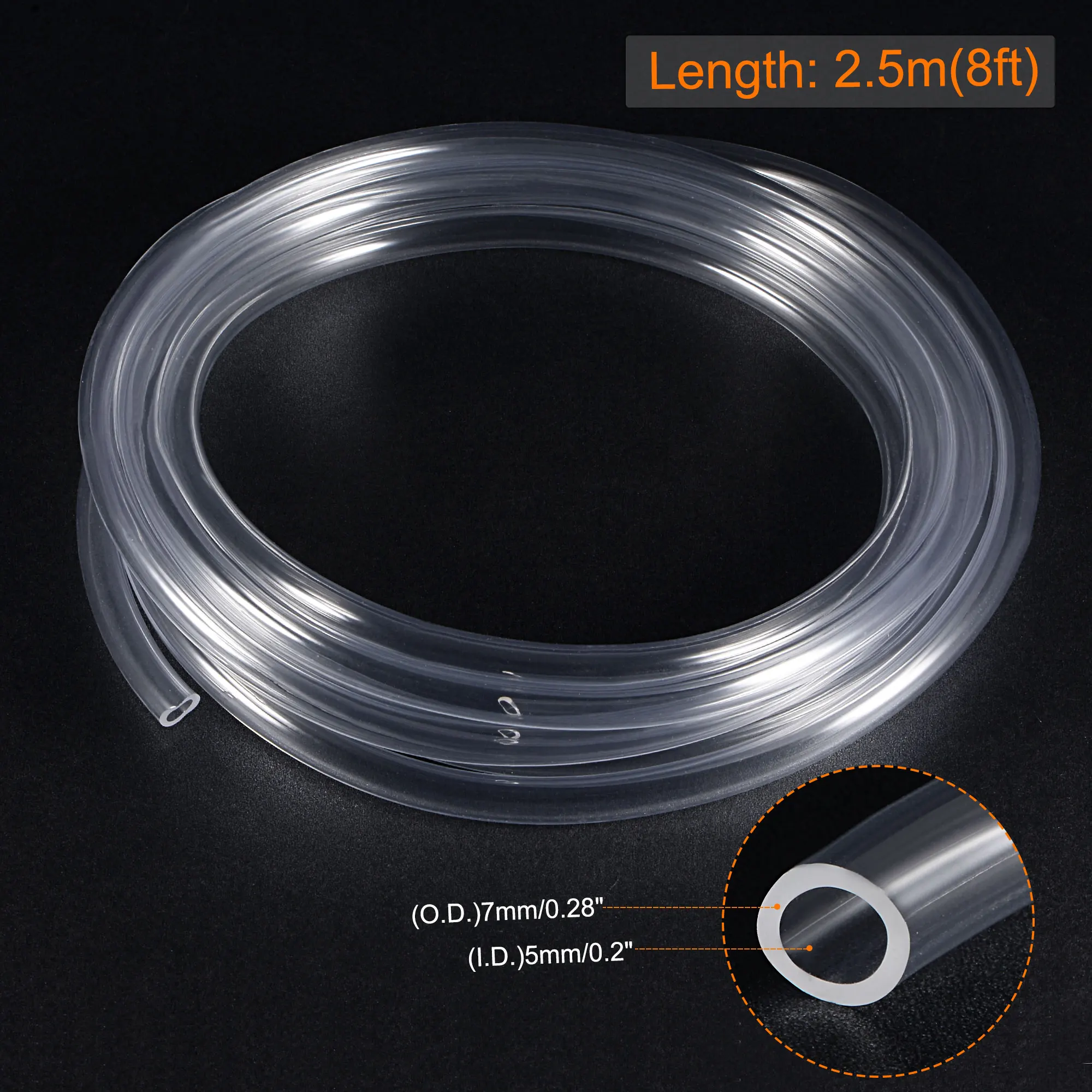 Uxcell ПВХ прозрачный шланг виниловая трубка 3/16 &quotID 9/32&quot OD 8ft гибкий легкий для воды
