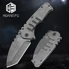 HUANGFU Тактический охотничий нож, тяжелый складной нож, Военный нож, нож для выживания на природе, аварийно-спасательный нож