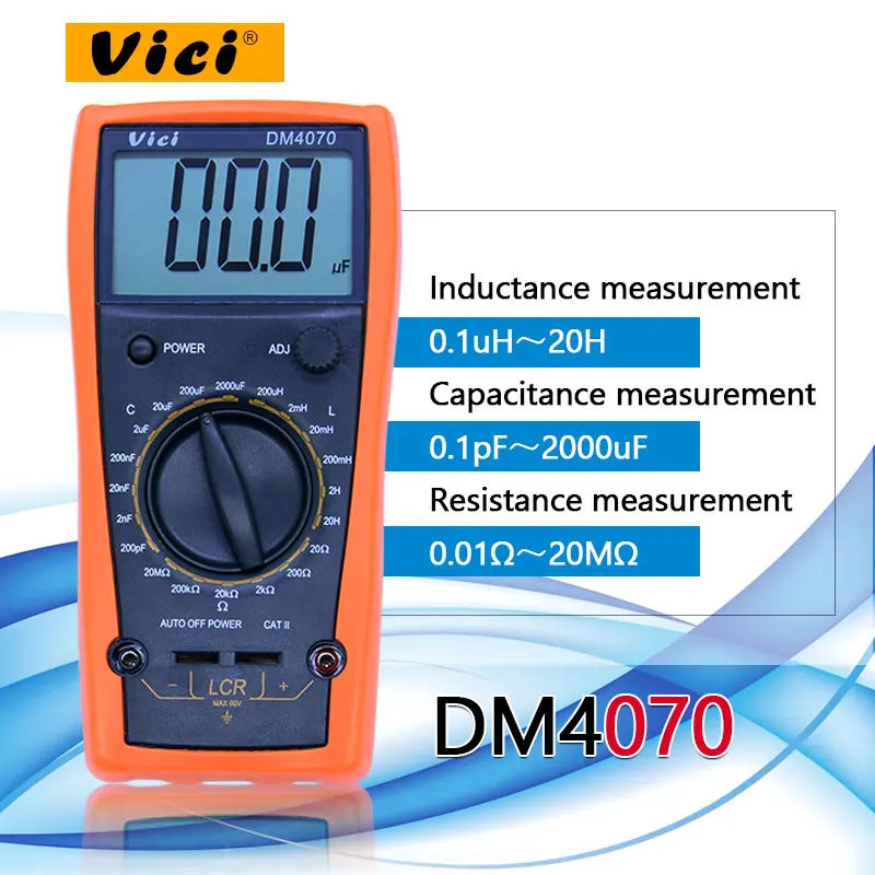 Vici DM4070 цифровой измеритель иммитанса 3 1/2 20H 2000 мкФ 20 МОм self сопротивление разряда