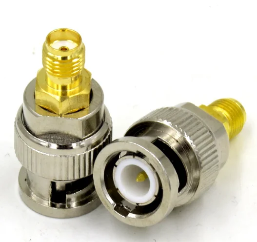 1pcs BNC Male Plug to SMA Female RF Coaxial Straight Adapter BNC to SMA RF Coax Connectors