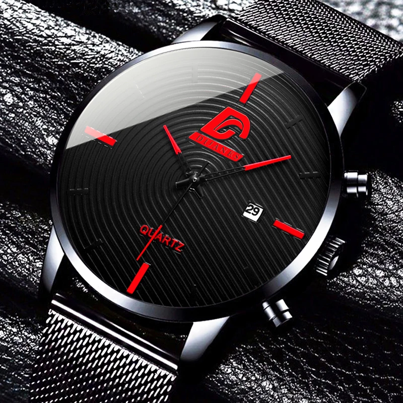 

2021 minimalismus Mens Fashion Uhren Business Casual Kalender Uhr MAnner Edelstahl Mesh Gurtel Quarzuhr relogio masculino