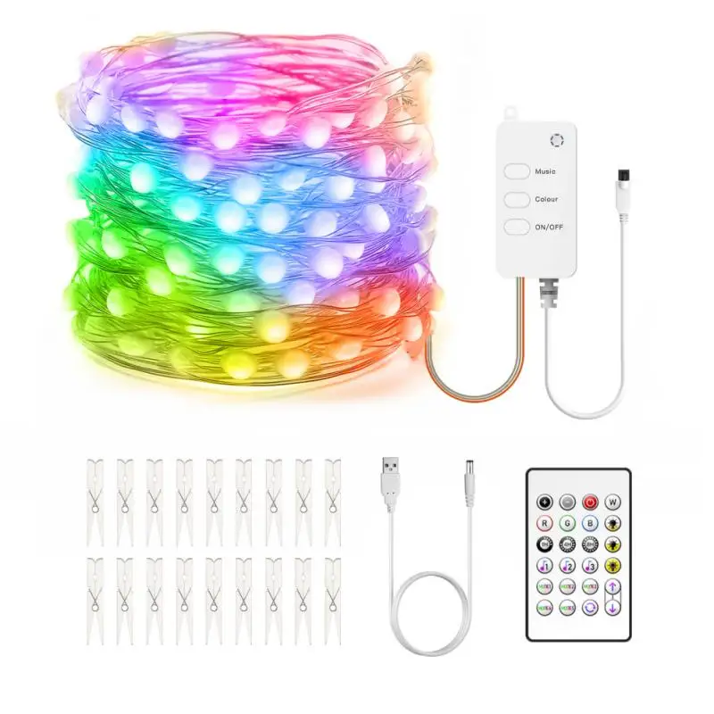 

Tuya LED Light Strips Remote Control Controller Flexible RGB Decoration Lamp Night Light Luminous String For Bedroom Romantic