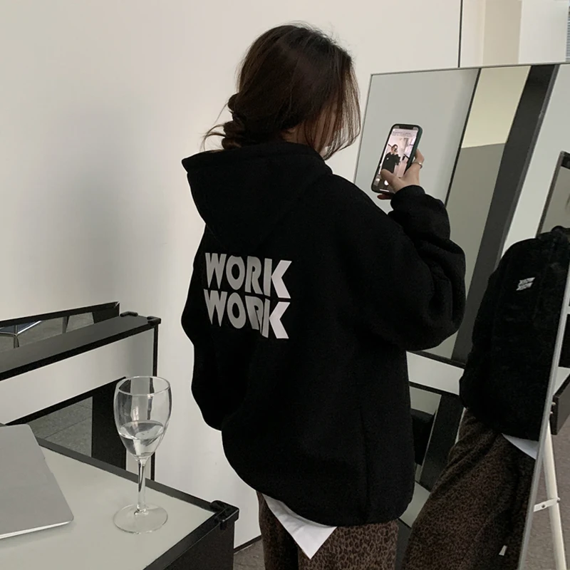 

Solid Oversized Hoodies Women Clothing Polyester Blouses Bottoming Long Sleeve Tops Loose Pocket Sweatshirt Girl Casual Pullover
