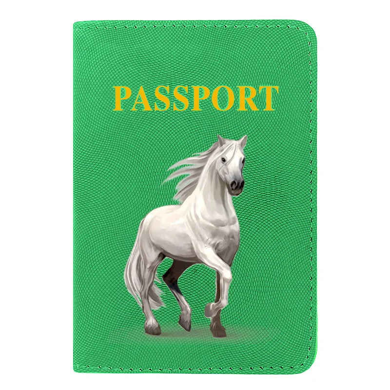 

Classic Unique White Horse Design Passport Cover