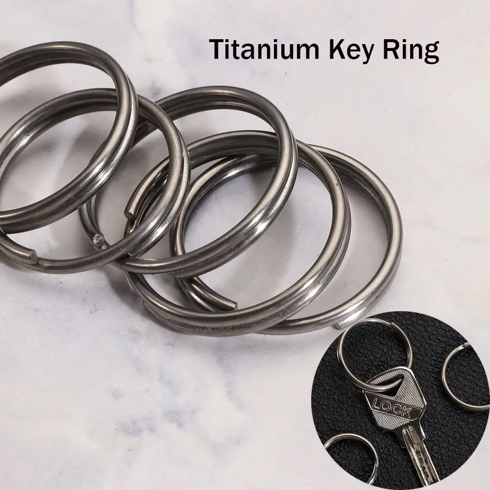 

5pcs Titanium Key Ring Super Lightweight Titanium Keychain Hanging Buckle For Key Rings Holder Quickdraw Tool Creative Keyring