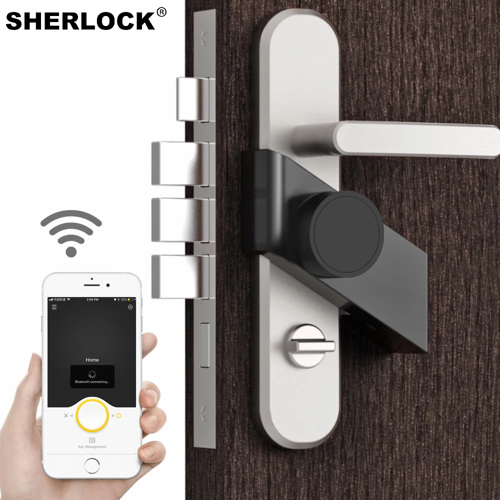 Sherlock отличного качества S3 серебро/черный смарт замок Bluetooth с помощью приложения
