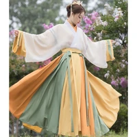 customized original hanfu female summer solstice mang species jin made cross collar one piece skirt three piece 912 meter skirt