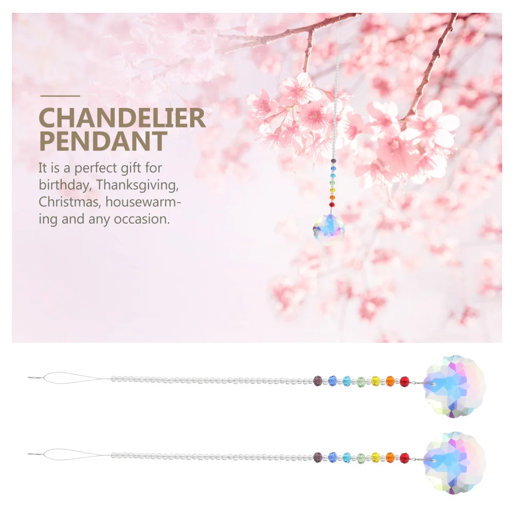 

2Pcs Decorative Crystal Pendants Balcony Pendants Chandelier Pendant Adornments