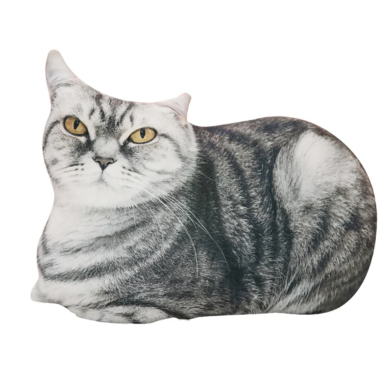 black cat 1 шт. 50 см 3D подушка для кошек, милая моющаяся плюшевая подушка для кошек, детская игрушка, подушка для дивана, украшение для дома - Цвет: black cat