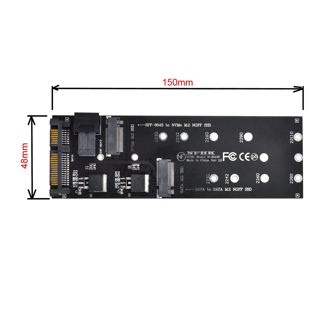 SFF-8643 to U2 Kit NGFF M-Key HD Mini SAS NVME PCIe SSD SATA Adapter for Motherboard | Компьютеры и офис