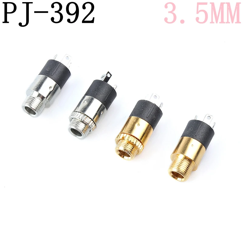 

5PCS 3.5MM cylindrical socket PJ-392 Stereo Female Socket Jack with Screw 3.5 Audio Video Headphone Connector PJ392 GOLD PLATED