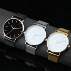 Золотые минималистичные мужские модные ультратонкие часы деловые простые кварцевые наручные часы с сетчатым ремешком из нержавеющей стали Reloj Lujo Hombre