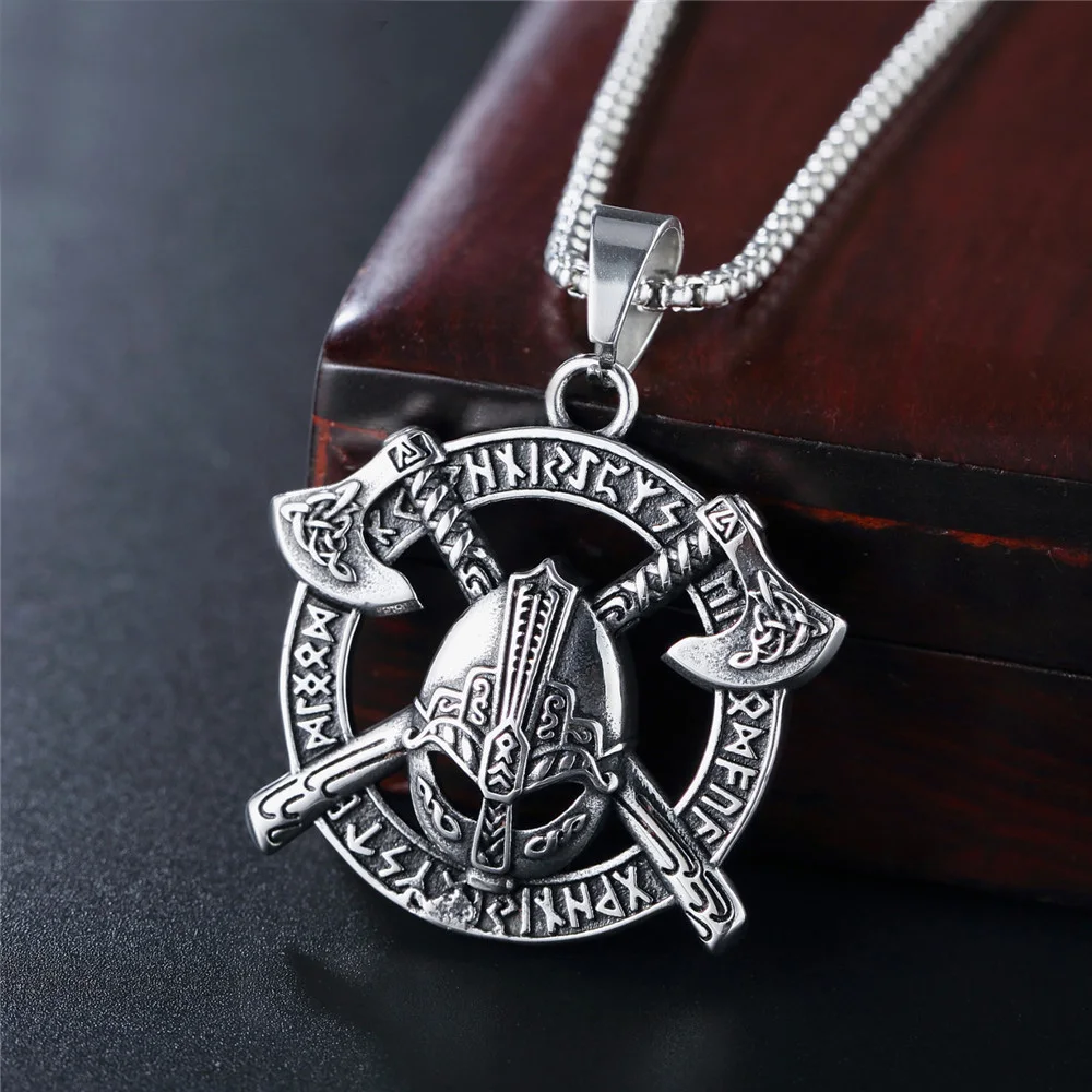 Винтажная полая дизайнерская подвеска викингов Vegvisir ожерелье компас в