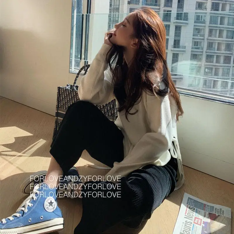 Брюки HOUZHOU женские вельветовые с широкими штанинами мешковатые штаны в стиле