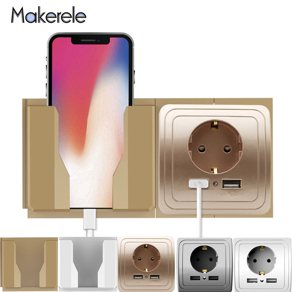 Настенное зарядное устройство с USB портом 16 А|Электрические розетки| |