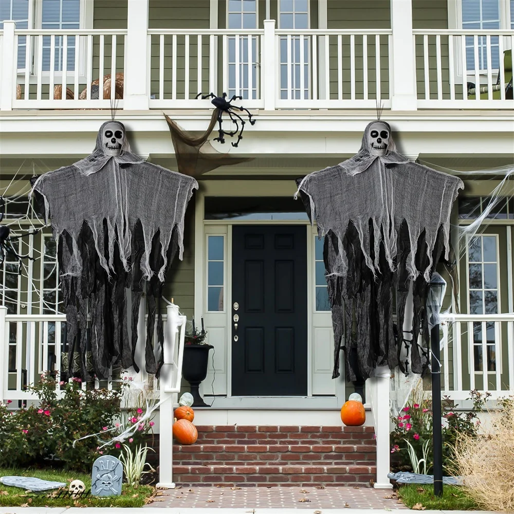 

2pcs Halloween 55*84 CM Skull Skeleton Home Bedroom Intimidating Child Decoration Party Scary Pendant Decor Skeleton Accessories