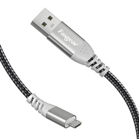 Кабель Micro USB Fasgear, 3 А, нейлоновый кабель для быстрой зарядки и передачи данных для Samsung, Xiaomi, LG, планшетов, PS4