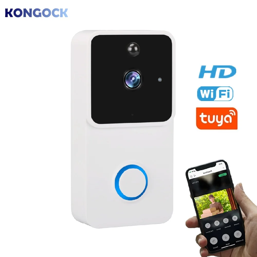 

Wireless visual smart doorbell, video audio bell remote monitor HD camera PIR detector battery powered home security intercom