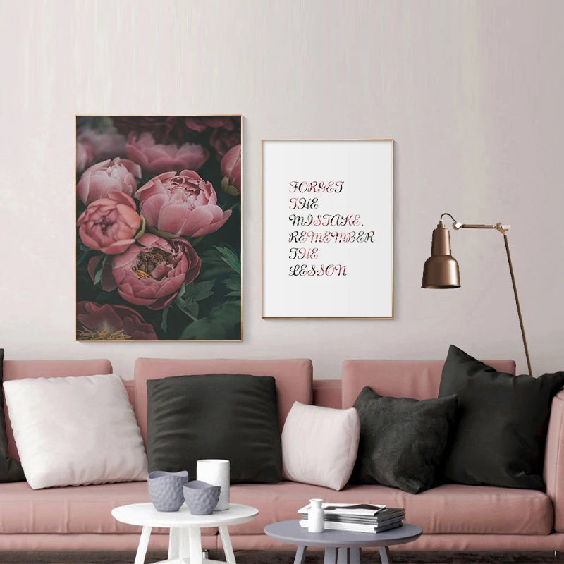 Цветочная Роза ботанический холст художественный плакат в скандинавском стиле