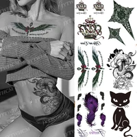 waterproof temporary tattoo stickers fake tattoo flower queen crown cute cat sexy wings body art transfer tattoo for women men
