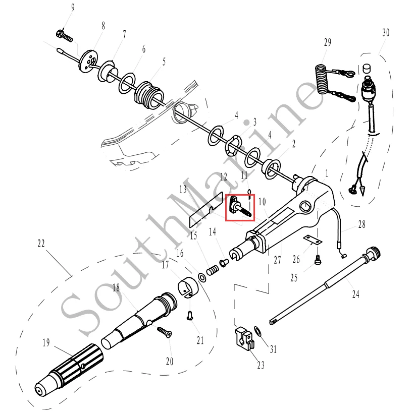 

Boat Motor F4-01090200 Friction adjusting bolt for Parsun HDX F4 F5 outboardmotor 4-stroke